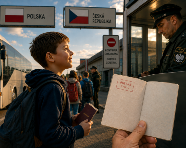 A BOY WITH A BORDER STAMP